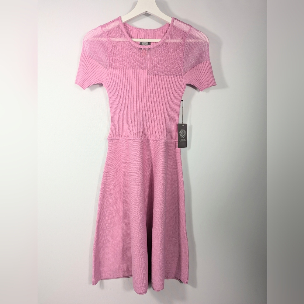 Vince Camuto Elegant Pink Knit Dress Women Size M NWT